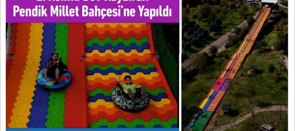 2. Renkli Dev Kaydırak, Pendik Millet Bahçesi’ne Yapıldı