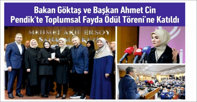 Bakan Göktaş ve Başkan Ahmet Cin Pendik’te Toplumsal Fayda Ödül Töreni’ne Katıldı