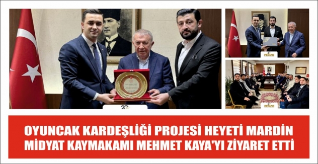 OYUNCAK KARDEŞLİĞİ PROJESİ HEYETİ MARDİN MİDYAT KAYMAKAMI MEHMET KAYA'YI ZİYARET ETTİ 
