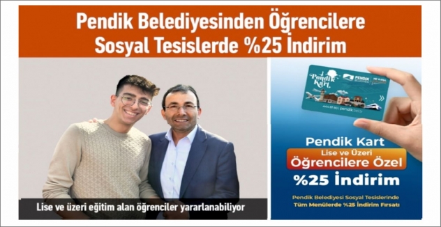 Pendik Belediyesinden Öğrencilere Sosyal Tesislerde %25 İndirim