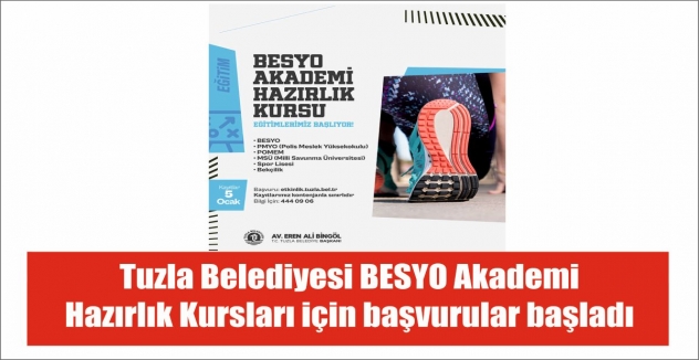 Tuzla Belediyesi BESYO Akademi Hazırlık Kursları için başvurular başladı