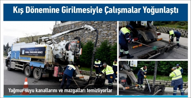 Yağmur suyu kanallarını ve mazgalları temizliyorlar