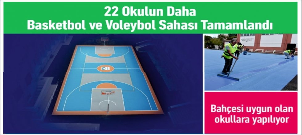 22 Okulun Daha Basketbol ve Voleybol Sahası Tamamlandı