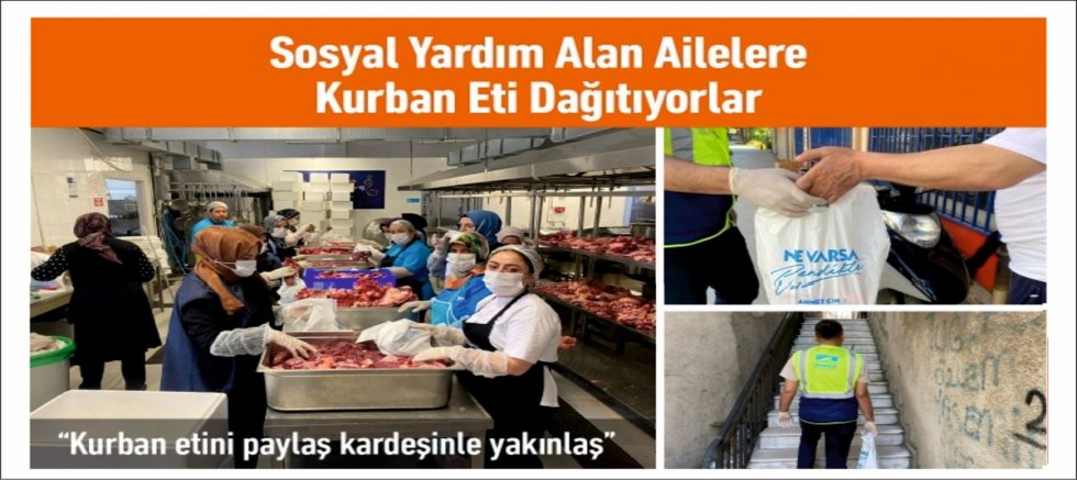 Sosyal Yardım Alan Ailelere Kurban Eti Dağıtıyorlar