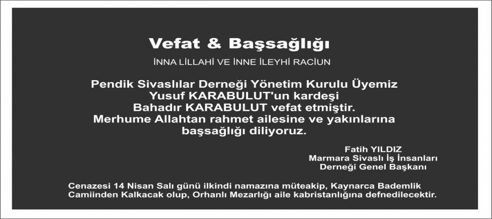 Vefat & Başsağlığı 