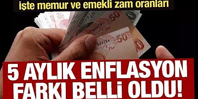 5 aylık enflasyon farkı belli oldu! İşte memur ve emekli zam oranları