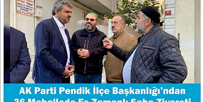 AK Parti Pendik İlçe Başkanlığı’ndan 36 Mahallede Eş Zamanlı Saha Ziyareti