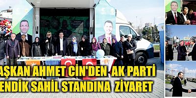 BAŞKAN AHMET CİN'DEN AK PARTİ PENDİK SAHİL STANDINA ZİYARET
