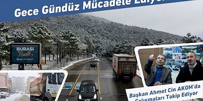 Başkan Ahmet Cin, karla mücadeleyi AKOM’da takip ediyor