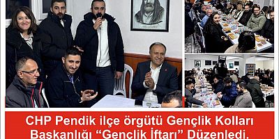 CHP Pendik ilçe örgütü Gençlik Kolları Başkanlığı “gençlik iftarı” düzenledi. İlçe Başkanı Niyazi Güneri’nin de katıldığı iftarda gençler birlik ve beraberlik mesajları verdiler.
