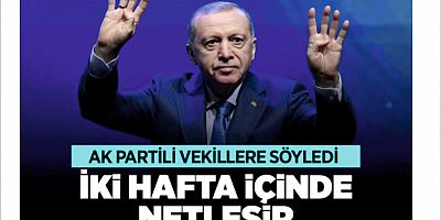 Cumhurbaşkanı Erdoğan AK Partili vekillere söyledi: İki hafta içinde netleşir