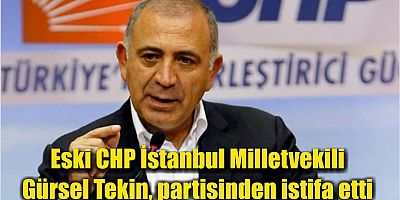 Eski CHP İstanbul Milletvekili  Gürsel Tekin, partisinden istifa etti