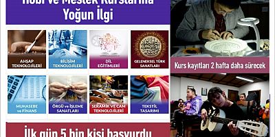 Hobi ve Meslek Kurslarına Yoğun İlgi