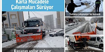 Karla Yağışıyla Mücadele Çalışmaları Sürüyor