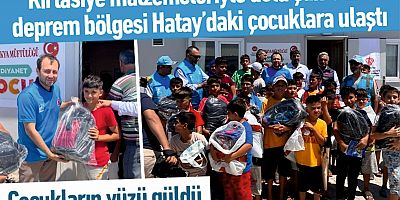 Kırtasiye malzemeleriyle dolu çantalar deprem bölgesi Hatay’daki çocuklara ulaştı