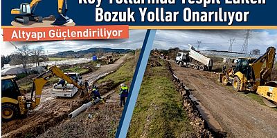 Köy Yollarında Tespit Edilen Bozuk Yollar Onarılıyor