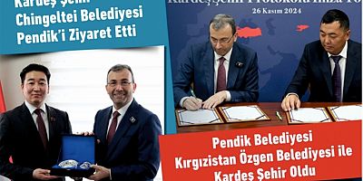 Moğolistan’ın Kardeş Şehir Chingeltei Belediyesi heyetini ağırlayan Pendik Belediyesi aynı zamanda Kırgızistan’ın Özgen Belediyesi ile kardeş şehir oldu. Pendik Belediye Başkanı Ahmet Cin