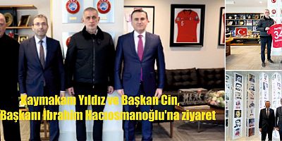 Pendik kaymakamı Mehmet Yıldız ve Belediye Başkanı Ahmet Cin'den TFF Başkanı İbrahim Hacıosmanoğlu'na ziyaret