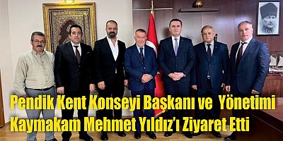 Göreve başlaması dolayısıyla Pendik Kaymakamı Mehmet Yıldız’ı ziyaret eden Pendik Kent Konseyi yönetimi