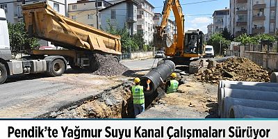 Pendik’te Yağmur Suyu Kanalı İmalatları Sürüyor