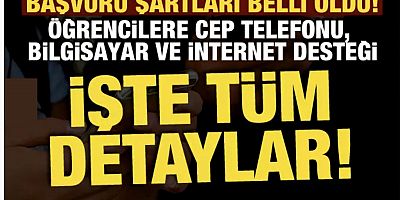 Resmi Gazete'de yayımlandı! Öğrencilere telefon ve bilgisayar desteğinin detayları belli oldu