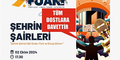 Şehrin Şairleri 2 Ekim’de Kitap Fuarı’nda Sahne Alacaklar