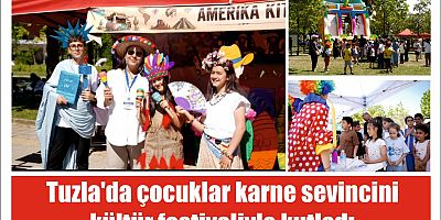 Tuzla'da çocuklar karne sevincini kültür festivaliyle kutladı