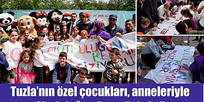 Tuzla’nın özel çocukları, anneleriyle ‘Mutluluğun Resmi’ni çizdi