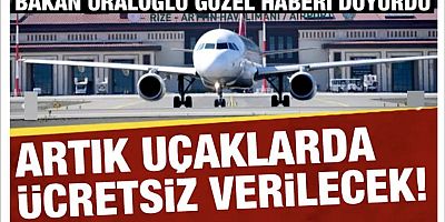 Uçaklarda su ücretsiz temin edilecek!