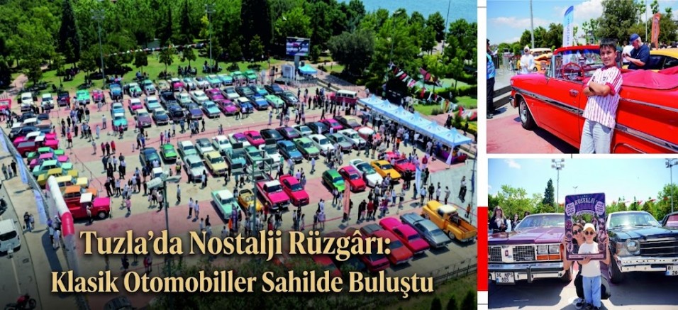 Tuzla’da Nostalji Rüzgârı: Klasik Otomobiller Sahilde Buluştu